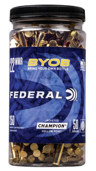 Picture of Federal 757Btl250 Champion Training Byob 22 Wmr 50 Gr Jacket Hollow Point 250 Per Box/ 8 Case 