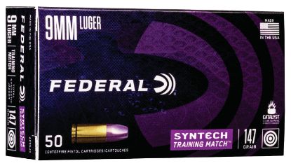 Picture of Federal Ae9sj3 Syntech Training Match 9Mm Luger 147 Gr Total Syntech Jacket Flat Nose 50 Per Box/ 10 Case 