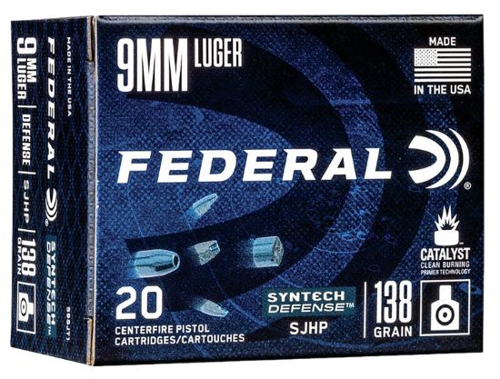 Picture of Federal S9sjt1 Syntech Defense 9Mm Luger 138 Gr Segmented Jacketed Hollow Point 20 Per Box/ 10 Case 