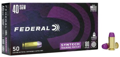 Picture of Federal Ae40sj2 Syntech Training Match 40 S&W 180 Gr Total Syntech Jacket Flat Nose 50 Per Box/ 10 Case 