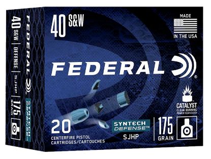 Picture of Federal S40sjt1 Syntech Defense 40 S&W 175 Gr Segmented Jacketed Hollow Point 20 Per Box/ 10 Case 