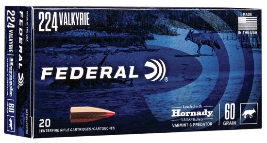 Picture of Federal V224vlkvm60 Varmint & Predator 224 Valkyrie 60 Gr Hornady V Max 20 Per Box/ 10 Case 