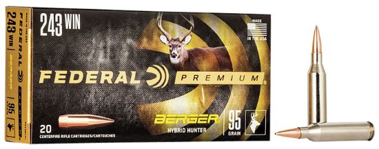 Picture of Federal P243bch1 Premium 243 Win 95 Gr Berger Hybrid Hunter 20 Per Box/ 10 Case 