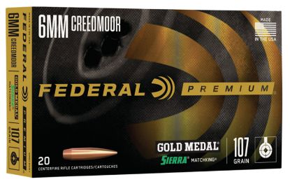 Picture of Federal Gm6crdm1 Premium Gold Medal 6Mm Creedmoor 107 Gr Sierra Matchking Bthp 20 Per Box/ 10 Case 