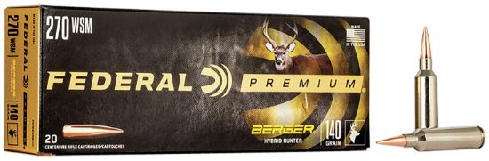 Picture of Federal P270wsmbch1 Premium 270 Wsm 140 Gr Berger Hybrid Hunter 20 Per Box/ 10 Case 