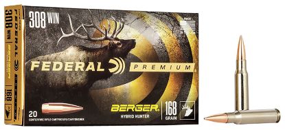 Picture of Federal P308bch1 Premium 308 Win 168 Gr Berger Hybrid Hunter 20 Per Box/ 10 Case 