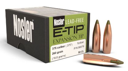 Picture of Nosler 59379 E-Tip 375 Cal 260 Gr Spitzer Boat Tail/ 50 Per Box 