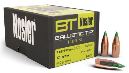 Picture of Nosler 30131 Ballistic Tip 7.62X39mm 123 Gr Spitzer Boat Tail/ 50 Per Box 