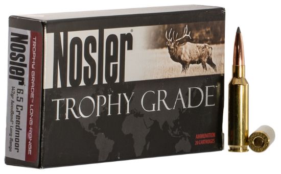 Picture of Nosler 60105 Trophy Grade Long-Range 6.5 Creedmoor 142 Gr Nosler Spitzer Accubond Long Range 20 Per Box/ 10 Case 