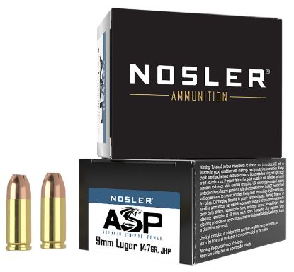 Picture of Nosler 51290 Assured Stopping Power Handgun 9Mm Luger 147 Gr Jacket Hollow Point 20 Per Box/ 20 Case 