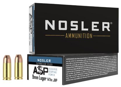 Picture of Nosler 51325 Assured Stopping Power Handgun 9Mm Luger 147 Gr Jacket Hollow Point 50 Per Box/ 10 Case 