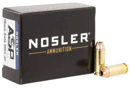 Picture of Nosler 51400 Assured Stopping Power Handgun 10Mm Auto 180 Gr Jacket Hollow Point 20 Per Box/ 20 Case 