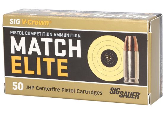 Picture of Sig Sauer E9mma3comp50 Match Elite Competition 9Mm Luger 147 Gr V Crown Jacketed Hollow Point 50 Per Box/ 20 Case 