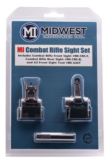 Picture of Midwest Industries Micrsset Combat Rifle Sight Set Black Flip Up Front & Rear For Ar-15, M16, M4 