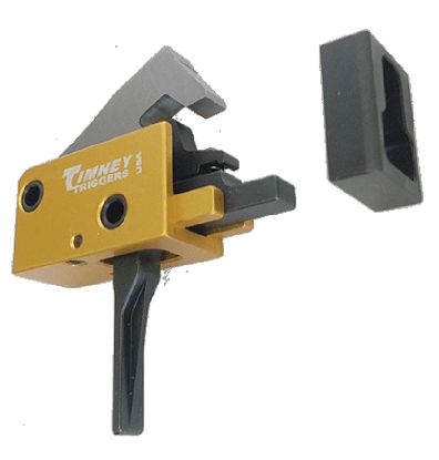 Picture of Timney Triggers 681St Pcc Trigger Single-Stage Straight Trigger With 2.50-3 Lbs Draw Weight & Black/Gold Finish For Ar-Platform 