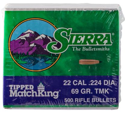 Picture of Sierra 7169C Tipped Matchking .22 Cal .224 69 Gr Tipped Matchking/ 500 Per Box 