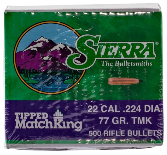 Picture of Sierra 7177C Tipped Matchking .22 Cal .224 77 Gr Tipped Matchking/ 500 Per Box 