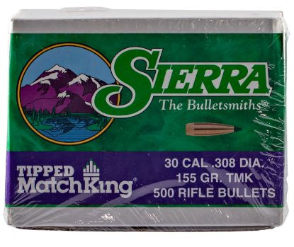 Picture of Sierra 7755C Tipped Matchking 30 Cal .308 155 Gr Tipped Matchking/ 500 Per Box 