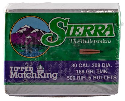 Picture of Sierra 7768C Tipped Matchking 30 Cal .308 168 Gr Tipped Matchking/ 500 Per Box 