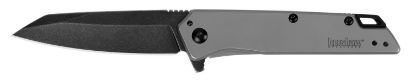 Picture of Kershaw 1365 Misdirect 2.90" Folding Reverse Tanto Plain Black Oxide Blackwash 4Cr14 Blade Gray Bead Blasted Stainless Steel Handle Includes Pocket Clip 