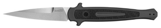 Picture of Kershaw 7150 Launch 8 3.50" Folding Spear Point Plain Stonewashed Cpm 154 Ss Blade Gray W/Insert Aluminum/Carbon Fiber Handle Includes Pocket Clip 