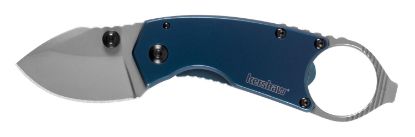 Picture of Kershaw 8710 Antic 1.70" Folding Drop Point Plain Bead Blasted 8Cr13mov Ss Blade Blue Pvd Stainless Steel Handle Includes Pocket Clip 