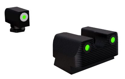 Picture of Rival Arms Ra2b231g Night Sights For G42/G43/G48 Black | Green Tritium White Ring Front Sight Green Tritium Black Ring Rear Sight 