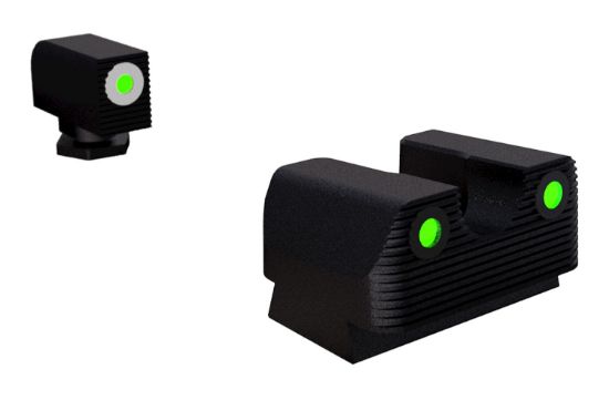 Picture of Rival Arms Ra1b231g Night Sights For G17/G19 Black | Green Tritium White Ring Front Sight Green Tritium Black Ring Rear Sight 
