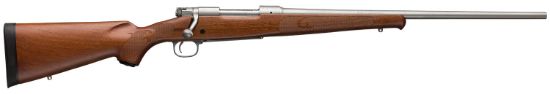 Picture of Winchester Repeating Arms 535234212 70 Featherweight 243 Win 5+1 22" Matte Stainless Steel Barrel, Drilled & Tapped Stainless Steel Receiver, Grade I Satin Walnut Fixed W/Schnabel Forearm Wood Stock 