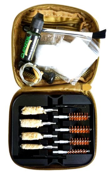 Picture of Clenzoil 2076 Field & Range Cleaning Kit Multi-Caliber Pistol/17 Pieces Tan 