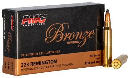 Picture of Pmc 223Sp Bronze 223 Rem 55 Gr Pointed Soft Point 20 Per Box/ 10 Case 