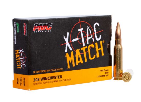 Picture of Pmc 308Xm X-Tac Match 308 Win 168 Gr Open Tip Match 20 Per Box/ 10 Case 