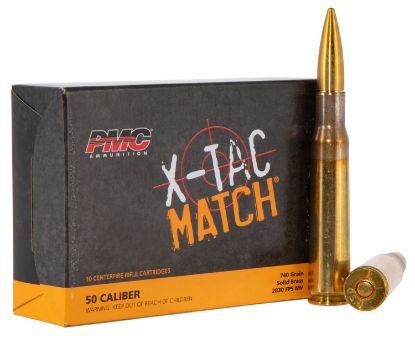 Picture of Pmc 50Xm X-Tac Match 50 Bmg 740 Gr Solid Brass 10 Per Box/ 20 Case 