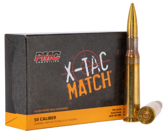 Picture of Pmc 50Xm X-Tac Match 50 Bmg 740 Gr Solid Brass 10 Per Box/ 20 Case 