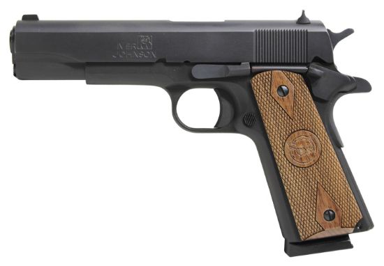 Picture of Iver Johnson Arms 1911A1 1911 A1 Government 70 Series 45 Acp 5" 8+1 Blued Steel Frame & Slide With Walnut Grip 