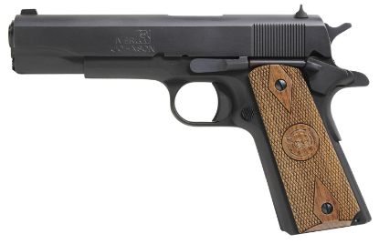 Picture of Iver Johnson Arms 1911A19 1911 A1 9Mm Luger 9+1 5" Black Steel Barrel, Matte Black Serrated Steel Slide, Matte Black Steel Frame W/Beavertail, Checkered Double Diamond Walnut Grip 