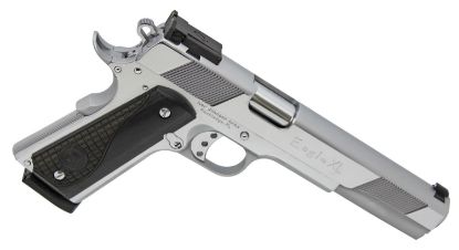 Picture of Iver Johnson Arms Eaglexlc45 1911 Eagle Xlc 45 Acp 6" 8+1 High Polished Bright Chrome Long Slide Diamondwood Walnut W/Logo Grip Adjustable Sights 