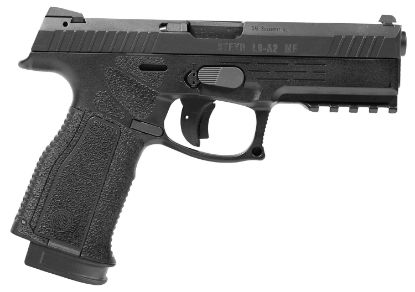 Picture of Steyr Arms 78.123.2H0 L9-A2 Mf 9Mm Luger Caliber With 4.50" Barrel, 17+1 Capacity, Overall Black Finish, Picatinny Rail Frame, Serrated Slide & Interchangeable Backstrap Grip 