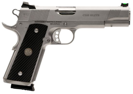 Picture of Wilson Combat Cqbefs45ss Cqb Elite 45 Acp 8+1 5" Stainless Match Grade Barrel, Serrated Stainless Steel Slide, Stainless Steel Frame W/Beavertail, Black G10 Starburst Grip 