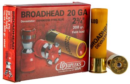 Picture of Ddupleks Usa 20D20 Broadhead Devastator 20 Gauge 2.75" 11/16 Oz Slug Shot 5 Per Box/ 50 Case 