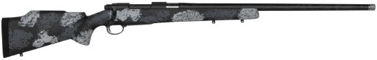 Picture of Nosler 44548 M48 Long-Range Carbon 6.5 Creedmoor 4+1 26" Carbon Fiber Wrapped Barrel, Sniper Gray Cerakote Metal Finish, Elite Midnight Camo Manners Mcs-T Elite Tac Stock 