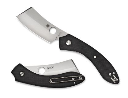 Picture of Spyderco C177gp Roc 3.07" Folding Cleaver Plain Matte Gray Vg-10 Ss Blade Black G10 Handle Includes Pocket Clip 