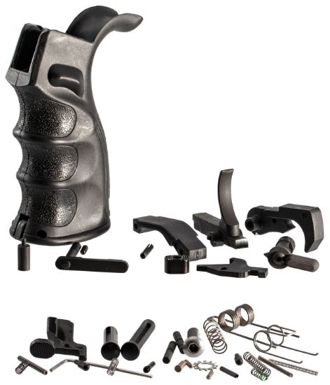 Picture of Tacfire Lpk02b308 Ar-10 Lower Parts Kit 308 Win Black Pgar-B Pistol Grip Grip 