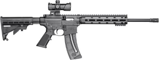 Picture of Smith & Wesson 12722 M&P15 Sport Or 22 Lr 25+1 16.50" Matte Black Barrel, Optic Ready W/Red & Green Dot Optic Receiver, Black 6 Position Stock 