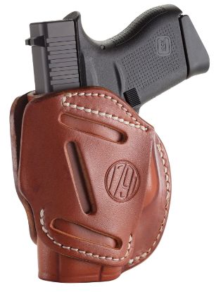 Picture of 1791 Gunleather 3Wh2cbra 3-Way Iwb/Owb Size 02 Classic Brown Leather Belt Loop Compatible W/ Ruger Lcp Compatible W/ Glock 42 Compatible W/ S&W Bodyguard Ambidextrous Hand 