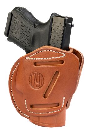 Picture of 1791 Gunleather 3Wh3cbra 3-Way Iwb/Owb Size 03 Classic Brown Leather Belt Loop Compatible W/ Glock 26 Compatible W/ Ruger Lc9 Compatible W/ S&W M&P Shield Ambidextrous Hand 