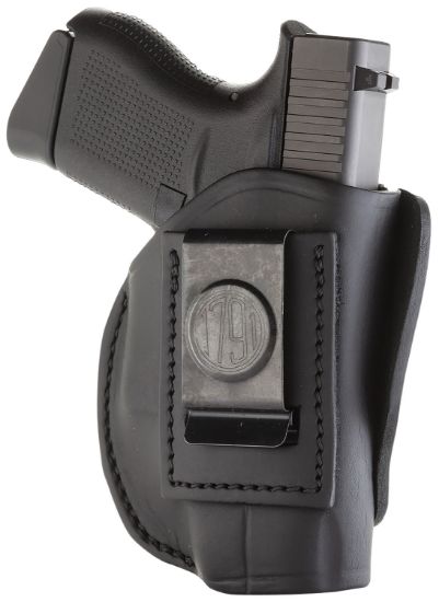 Picture of 1791 Gunleather 4Wh2sblr 4-Way Iwb/Owb Size 02 Stealth Black Leather Belt Clip Compatible W/Ruger Lcp/S&W Bodyguard/Glock 42/43/43X Right Hand 