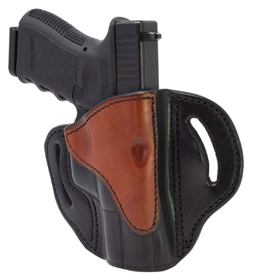 Picture of 1791 Gunleather Bh21blbr Bh2.1 Owb Size 2.1 Black/Brown Leather Belt Slide Compatible W/Glock 17/S&W M&P Shield/Springfield Xd Right Hand 