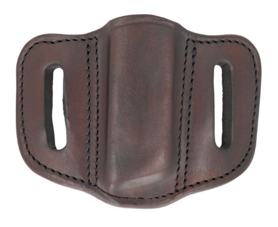 Picture of 1791 Gunleather Mag12sbra Mag1.2 Single Mag Holster Signature Brown Leather Belt Slide Compatible W/ Double Stack Ambidextrous 