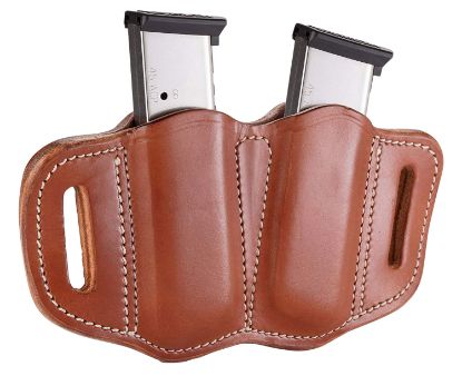 Picture of 1791 Gunleather Mag21cbra Mag2.1 Double Mag Holster Classic Brown Leather Belt Slide Belts 1.50" Wide Compatible W/ Single Stack Ambidextrous 